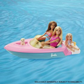 Barbie Boat with Puppy and Themed Accessories (GRG29)