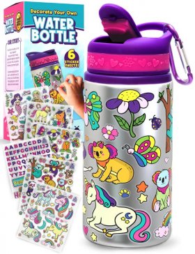Water Bottle Craft Kit Purple Sticker with Flip Top (PL-1320)