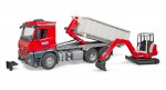 MB Arocs Truck with Roll-off Container and excavator (BRUDER-362