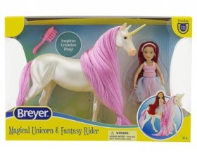 Magical Unicorn, Sky & Fantasy Rider, Meadow (BREYER-61147)