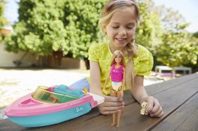 Barbie Boat with Puppy and Themed Accessories (GRG29)