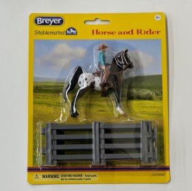 Horse and Rider - Western (Fence - Dark Gray) (breyer-6200)