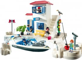 *Harbor Police Station with Speedboat (PM-5128)