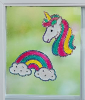 Sparkling Window Art Rainbox & Unicorns (6291000)