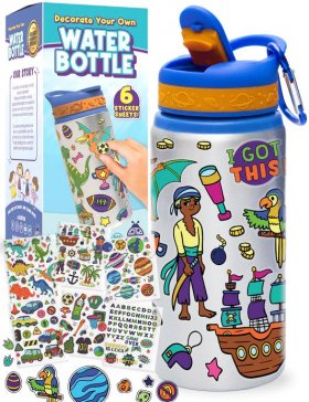 Decorate Your Own Water Bottle - Blue top (PL-1313)