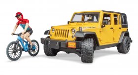 Jeep Rubicon with mountain bike and figure (BRUDER-02543)