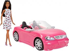 Barbie Pink Convertible with Brunette Doll (HBY30)