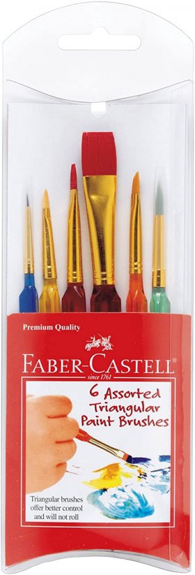 6 Assorted Triangular Paint Brushes (FC14532)