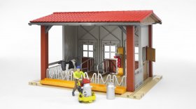 *Cow barn with milking machine and cow and figure (BRUDER-62621)
